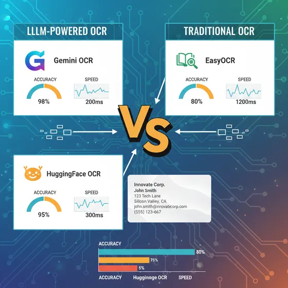 Gemini、Dots-OCR、EasyOCRの3つの名刺OCRツール比較表
